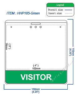 HHP185 VISITOR title badge holder is a single pocket of Horizontal badge holder.