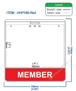 HHP186 MEMBER title badge holder is a single pocket of Horizontal badge holder.