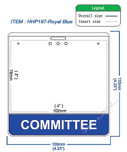 HHP187 COMMITTEE title badge holder is a single pocket of Horizontal badge holder.