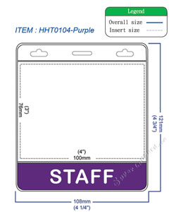 HHT0104 STAFF title badge holder is a single pocket of horizontal badge holder.