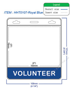 HHT0107 VOLUNTEER title badge holder is a single pocket of horizontal badge holder.