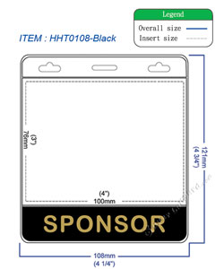 HHT0108 SPONSOR title badge holder is a single pocket of horizontal badge holder.