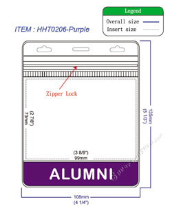 HHT0206 ALUMNI title badge holder is a single pocket of horizontal badge holder.