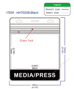 HHT0209 MEDIA/PRESS title badge holder is a single pocket of horizontal badge holder.
