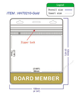 HHT0210 BOARD MEMBER title badge holder is a single pocket of horizontal badge holder.