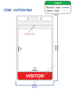 HVP255 VISITOR title badge holder is a single pocket of Vertical badge holder.