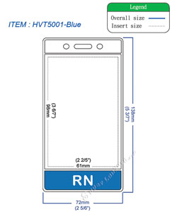 HVT5001 RN title badge holder is a single pocket of vertical badge holder.