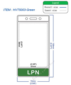 HVT5003 LPN title badge holder is a single pocket of vertical badge holder.