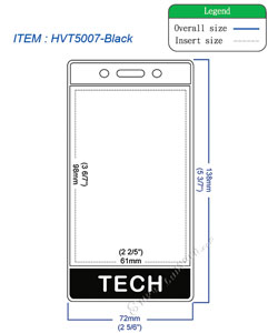 HVT5007 TECH title badge holder is a single pocket of vertical badge holder.