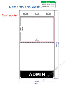 HVT5102 ADMIN title badge holder is a 2 pocket of vertical badge holder.