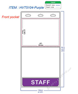 HVT5104 STAFF title badge holder is a 2 pocket of vertical badge holder.