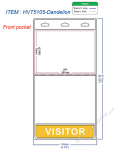 HVT5105 VISITOR title badge holder is a 2 pocket of vertical badge holder.