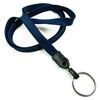 3/8 inch Navy blue blank lanyard with a keychain ring-blank-LNB320NNBL