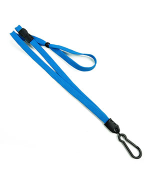 3/8 inch Blue adjustable lanyard with adjustable bead and plastic rotating hook-blank-LNB326BBLU