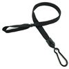3/8 inch Black adjustable lanyard with plastic ID hook and adjustable beads-blank-LNB326NBLK