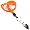 3/8 inch Neon orange neck lanyards with split ring and ID strap clip-blank-LNB327NNOG