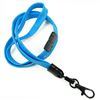 3/8 inch Light blue neck lanyard attached breakaway and black lobster clasp hook-blank-LNB329BLBL