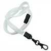 3/8 inch White neck lanyard attached breakaway and black lobster clasp hook-blank-LNB329BWHT