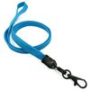 3/8 inch Blue neck lanyard with black lobster clasp hook-blank-LNB329NBLU