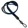 3/8 inch Navy blue ID lanyards attached black push gate snap hook-blank-LNB32ENNBL