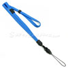 3/8 inch Blue adjustable lanyard with breakaway and quick release loop connector and plastic bead-blank-LNB32FBBLU