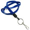 3/8 inch Royal blue key lanyards attached metal key ring with j hook-blank-LNB32HNRBL