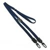 3/8 inch Navy blue mask lanyard with breakaway and double hook and adjustable bead-blank-LNB32MBNBL
