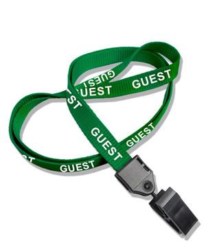 The single color Guest lanyards with id clips.
