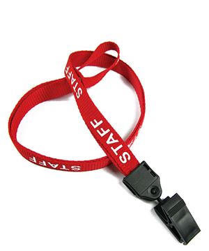 The single color Staff lanyard with a plastic clip.
