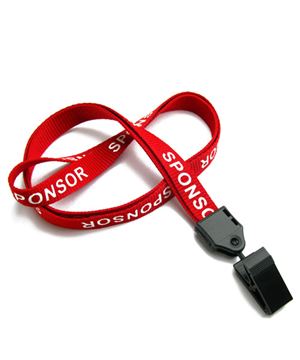 The single color Sponsor lanyard with a plastic clip.
