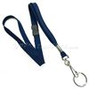 3/8 inch Navy blue work lanyard attached breakaway and swivel hook with key ring-blank-LRB320BNBL