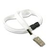 3/8 inch White breakaway lanyards with metal clip-blank-LRB322BWHT