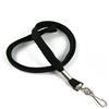 3/8 inch Black neck lanyards with swivel hook-blank-LRB323NBLK