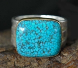 NOAH PFEFFER KINGMAN WEBBED TURQUOISE RING