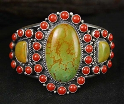 KIRK SMITH TURQUOISE AND CORAL BRACELET