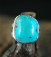 BEAUTIFUL 1930's HIGH DOME BLUE GEM TURQUOISE RING