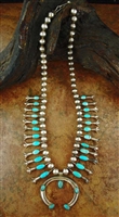 VINTAGE #8 TURQUOISE SQUASH BLOSSOM