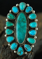 1950's TURQUOISE NAVAJO CLUSTER RING