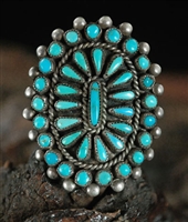 1940's C.G. WALLACE ZUNI CLUSTER RING