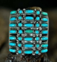 LOVELY DOT-DASH ZUNI TURQUOISE RING