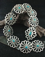 BISBEE TURQUOISE SANDCAST CONCHO BELT