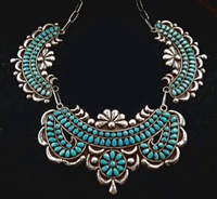 EARLY WARREN ONDELACY TURQUOISE CLUSTER COLLAR