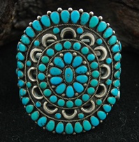 WARREN AND DORIS ONDELACY MORENCI TURQUOISE CLUSTER BRACELET