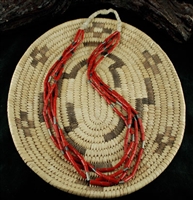 BEAUTIFUL 4 STRAND MEDITERRANEAN CORAL NECKLACE