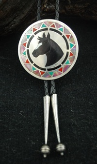 DENNIS EDAAKIE BEAUTIFUL MUSTANG BOLO TIE