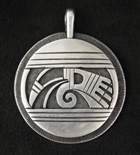 HOPI MICHAEL KABOTIE SILVER OVERLAY PENDANT