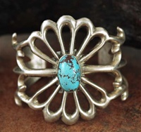 TRADITIONAL SANDCAST BRACELET WITH PERSIAN TURQUOISE