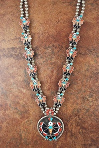 ADALINE YAWAKIA ZUNI THUNDERBIRD INLAID NECKLACE 5pc. SET<SPAN style="COLOR: #ff0000; FONT-WEIGHT: bold">*SOLD*</SPAN></SPAN