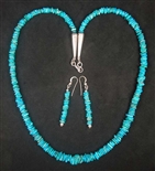 NATURAL MORENCI TURQUOISE NECKLACE AND EARRING