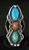 LOVELY NAVAJO CORAL & TURQUOISE RING